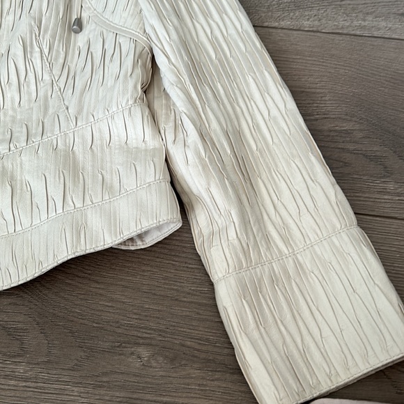 - CARLISLE PINCH PLEAT LEATHER JACKET - Picture 3 of 5